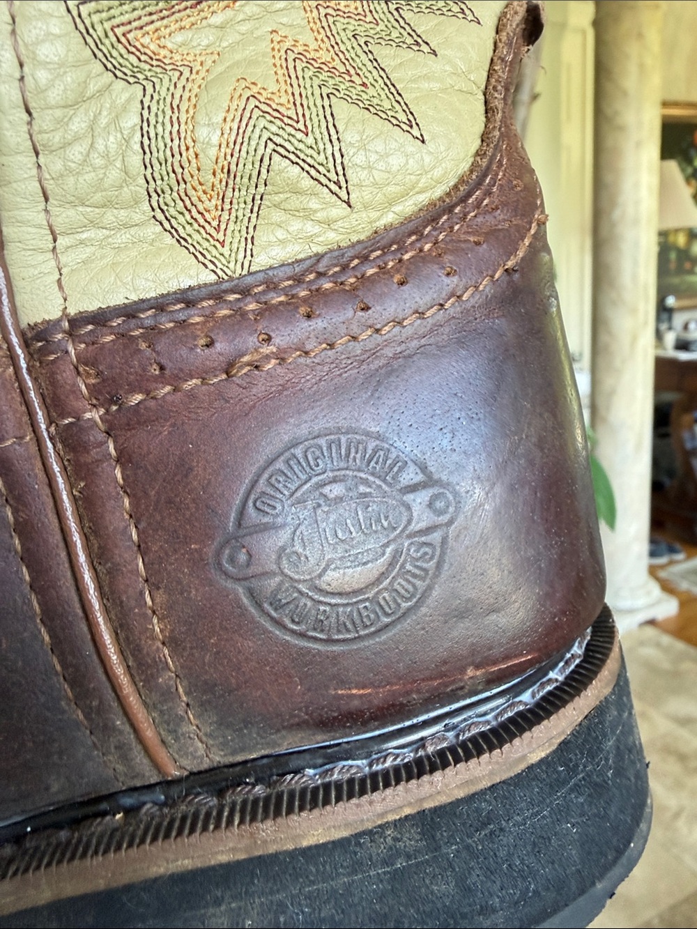 JUSTIN men’s superintendent steel toe work boot size 10 preowned very good cond - Picture 9 of 11